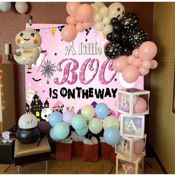 NIP MOCKSIKA HALLOWEEN BABY GIRL SHOWER BACKDROP - Picture 1 of 6